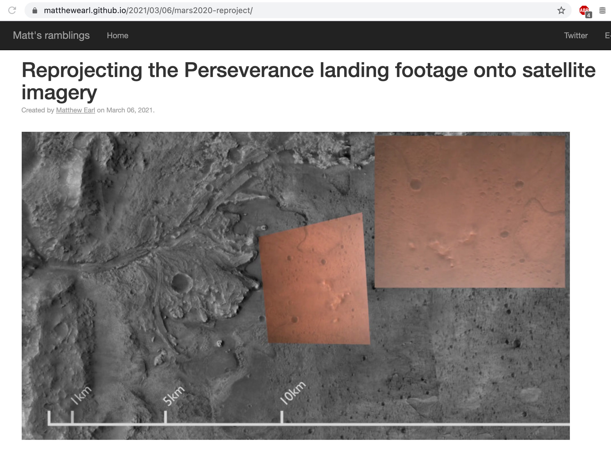 Reprojecting the Perseverance landing footage onto satellite imagery.jpg
